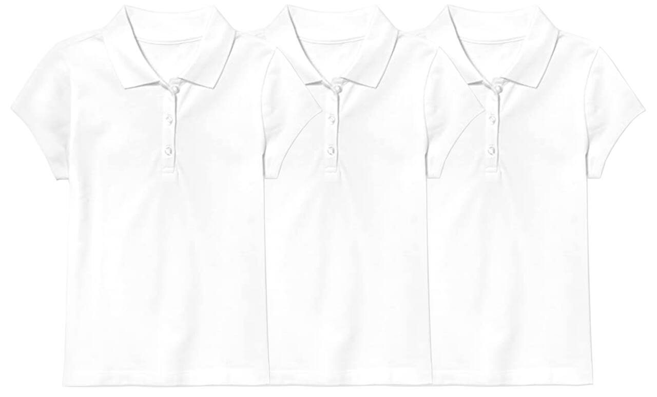 Galaxy by Harvic Short Sleeve Stretch Girl’s Pique Polo Shirt 3 Pack